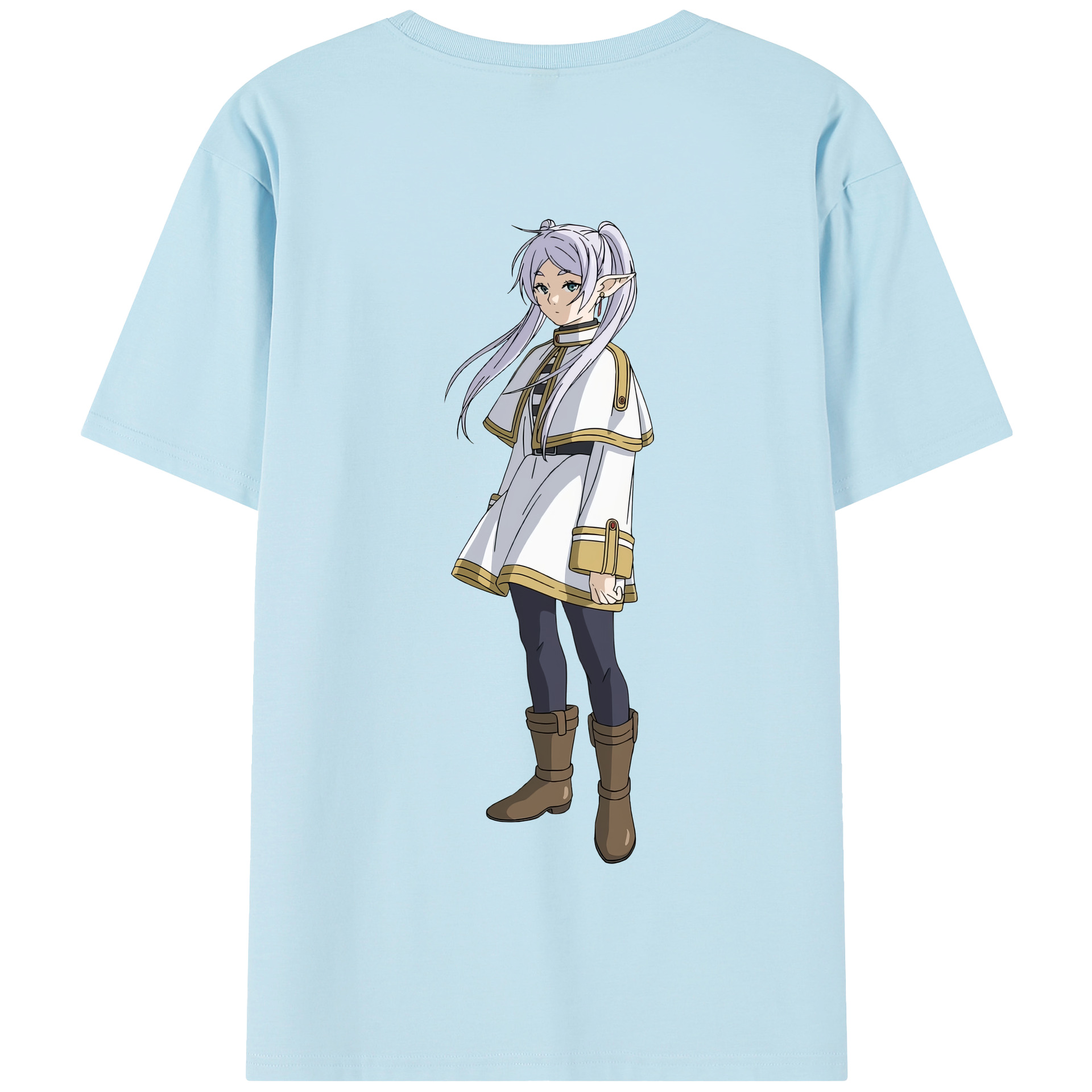 （画像用） 葬送のフリーレン Frieren 綿100％半袖Tシャツ（背面プリント）